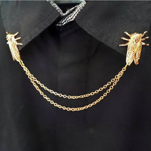 Load image into Gallery viewer, Rose gold cicada collar pin