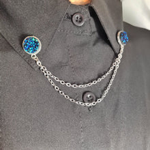Load image into Gallery viewer, Blue druzy collar pin