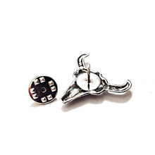 Load image into Gallery viewer, Bull skull tie tack & pin