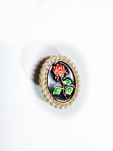 Red rose button cover