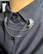 Load image into Gallery viewer, Sun and moon collar pin