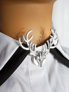 Silver deer button cover