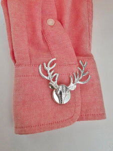 Silver deer button cover