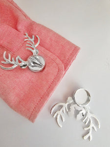 Silver deer button cover