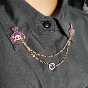 Poison bottle collar pin