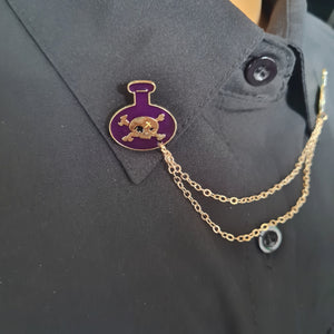 Poison bottle collar pin