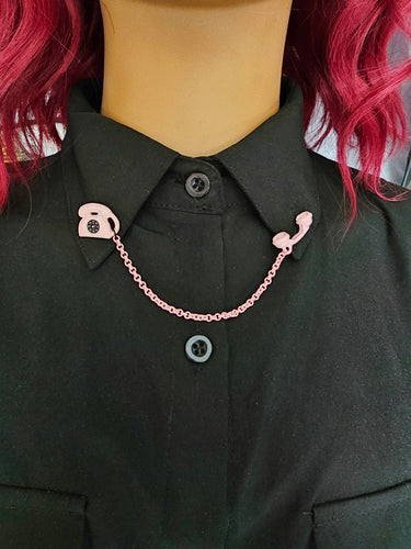 Pink phone collar pin