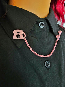 Pink phone collar pin