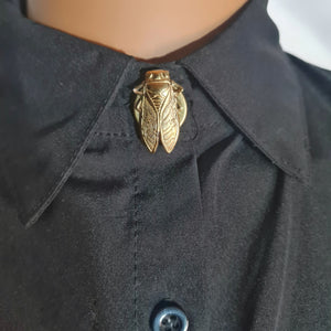 Small gold cicada button cover