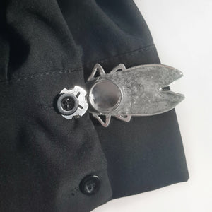 Silver cicada button cover