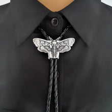 Load image into Gallery viewer, Skull moth bolo tie