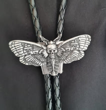 Load image into Gallery viewer, Skull moth bolo tie