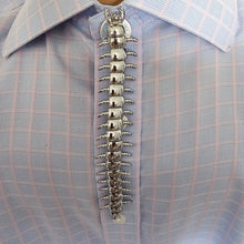 Load image into Gallery viewer, Silver centipede button cover