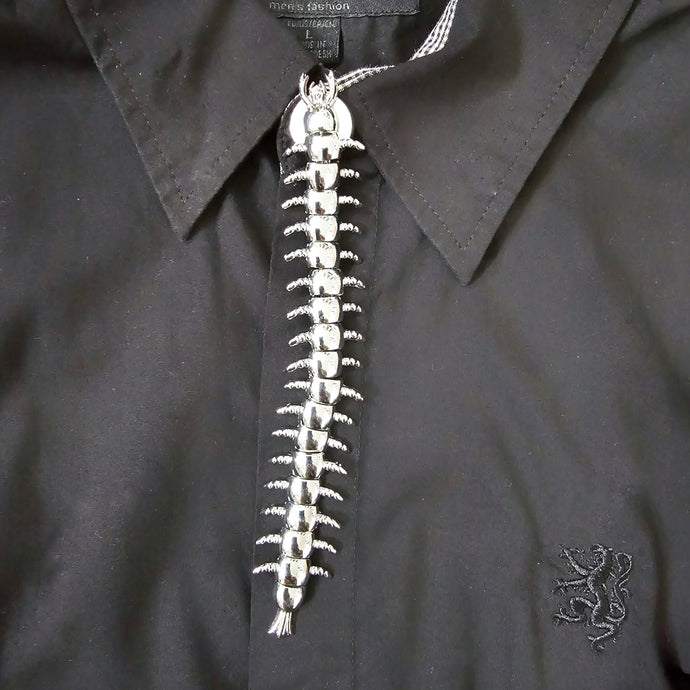 Silver centipede button cover