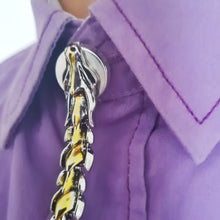 Load image into Gallery viewer, Silver and gold dragon button cover