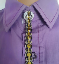 Load image into Gallery viewer, Silver and gold dragon button cover