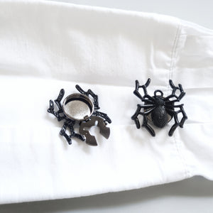 Black spider button cover