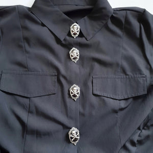 Crossbone skull button cover