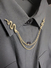 Load image into Gallery viewer, Bronze snake collar pin