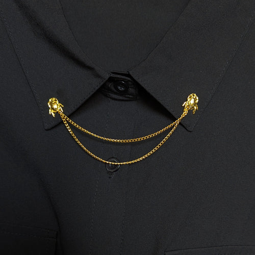 Gold beetle collar pin