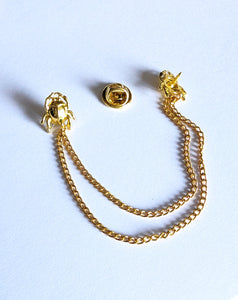 Gold beetle collar pin