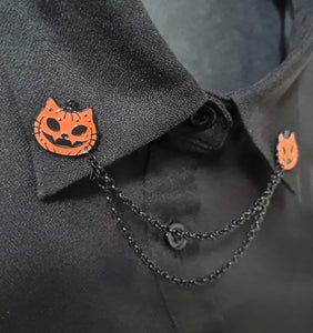 Pumpkin cat collar pin