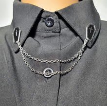 Load image into Gallery viewer, Black coffin collar pin