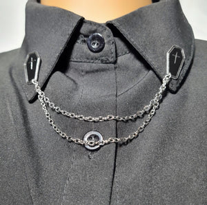 Black coffin collar pin