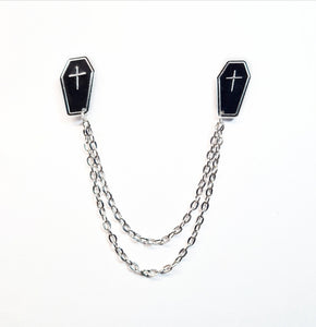 Black coffin collar pin