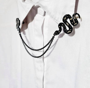 Celestial snake collar pin