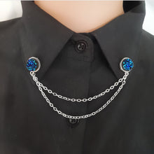 Load image into Gallery viewer, Blue druzy collar pin