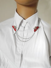 Load image into Gallery viewer, Red moth collar pin