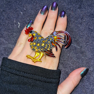 Red rooster ring