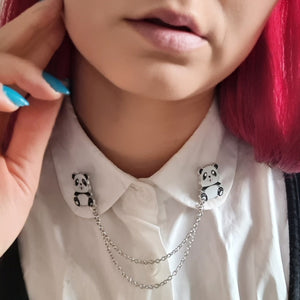 Panda collar pin