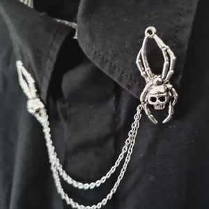 Spider skull collar pin