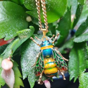 Steampunk bee necklace