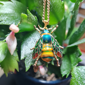 Steampunk bee necklace