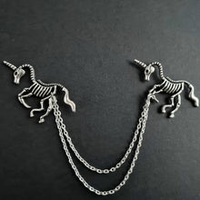 Load image into Gallery viewer, Unicorn skeleton collar pin