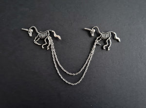 Unicorn skeleton collar pin