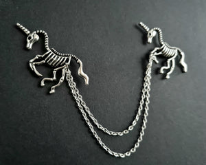 Unicorn skeleton collar pin