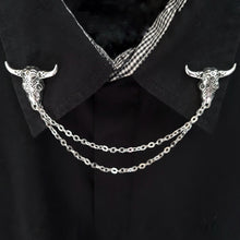 Load image into Gallery viewer, Bull skull etno collar pin