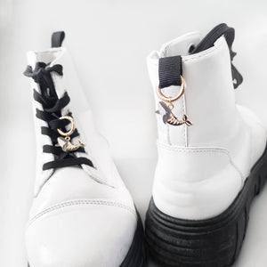 Skeleton whale shoe charms