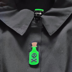 Poison bottle button cover