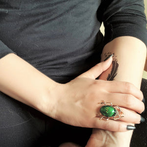 Green beetle ring