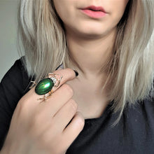 Load image into Gallery viewer, Green beetle ring