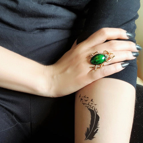 Green beetle ring