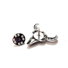 Load image into Gallery viewer, Bull skull tie tack &amp; pin