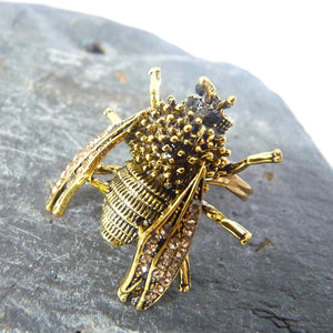 Gold bee ring