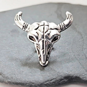 Bull skull tie tack & pin