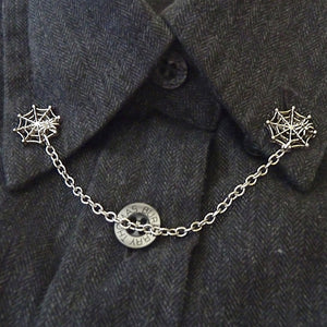 Spider web collar pin